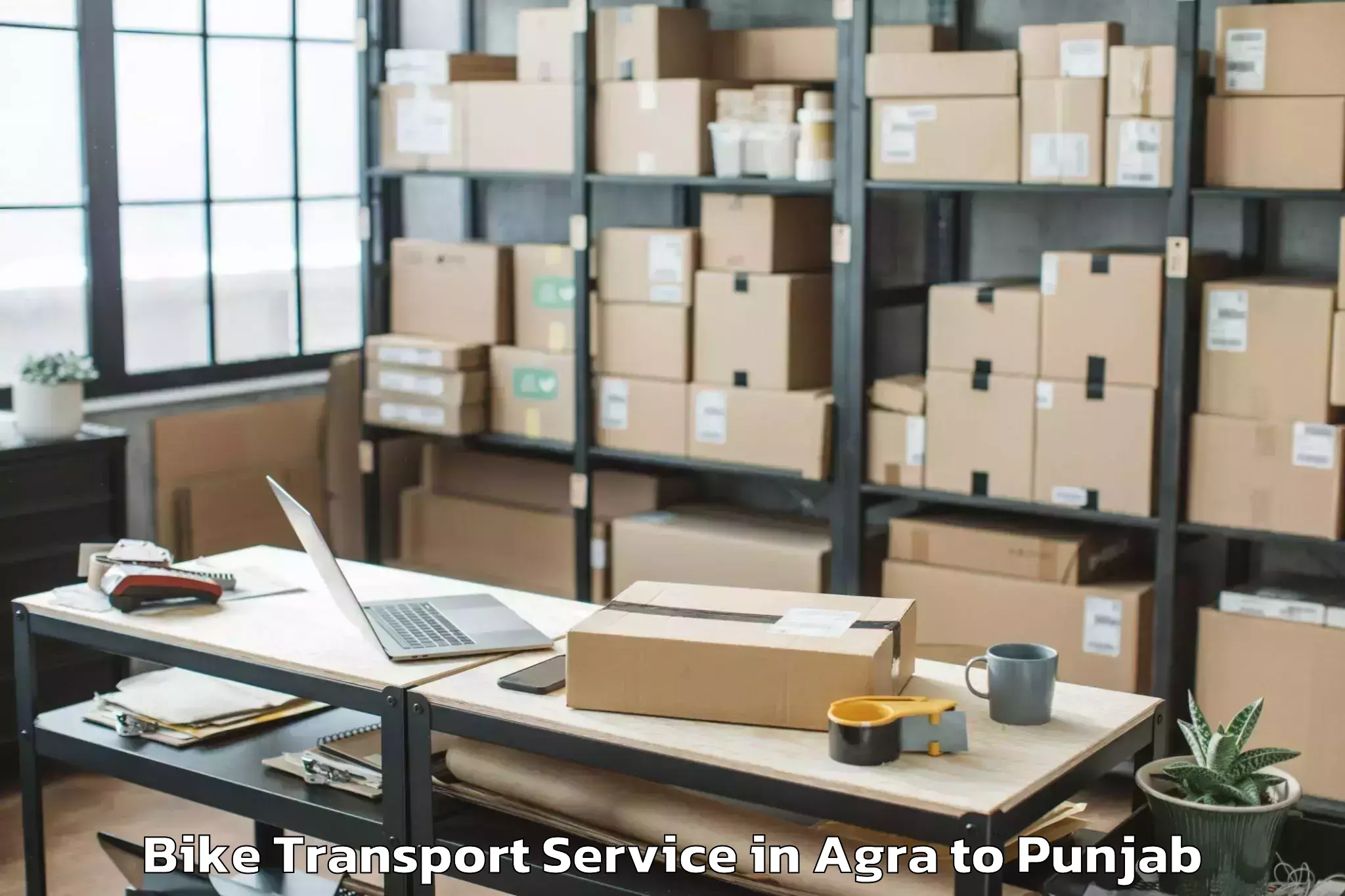 Book Your Agra to Pathankot Airport Ixp Bike Transport Today